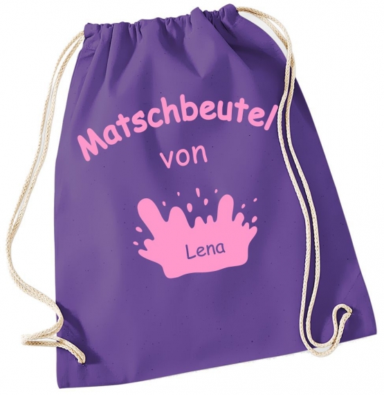 Matschbeutel mit Namen ! Turnbeutel Gymbag Rucksack  Tasche Backpack für Pausenhof, Schule, Kindergarten, Sport, Urlaub, Training