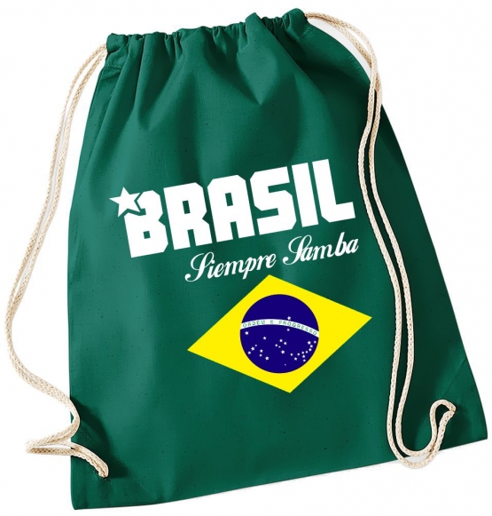 Brasil Siempre Samba GYMBAG Brasilien Brazil Rucksack Gymsac Backpack Ranzen Sporttasche Turnbeutel