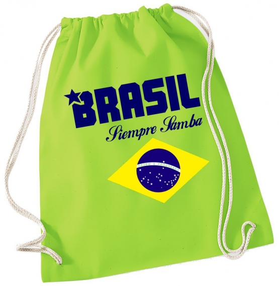 Brasil Siempre Samba GYMBAG Brasilien Brazil Rucksack Gymsac Backpack Ranzen Sporttasche Turnbeutel