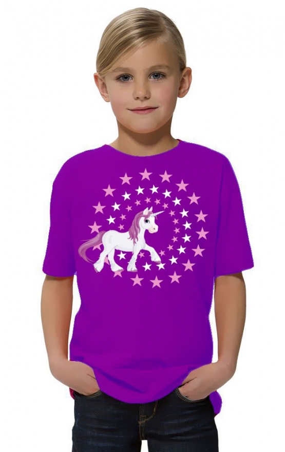 UNICORN STARS - Einhorn Sterne Kids Gr.116 128 140 152 cm Einschulung, erster Schultag, 1. Klasse, Kindergartenabschieds Shirt