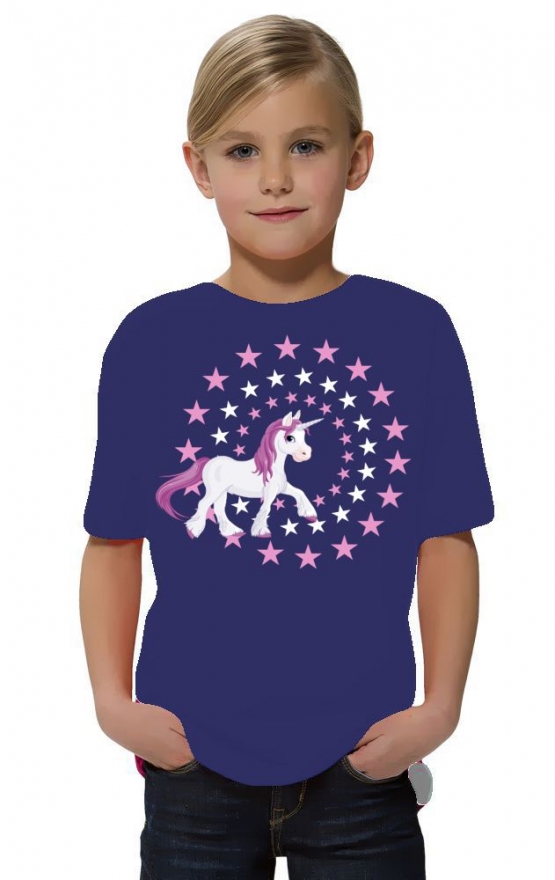 UNICORN STARS - Einhorn Sterne Kids Gr.116 128 140 152 cm Einschulung, erster Schultag, 1. Klasse, Kindergartenabschieds Shirt