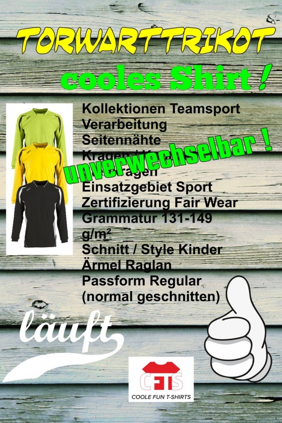 Torwart Evolution Kinder und Erwachsene Fußball Trikot Torwarttrikot Kids 6-8 Jahre, 10-12 Jahre, S M L/XL XXL