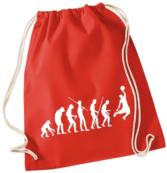 Evolution BASKETBALL ! Gymbag Rucksack Turnbeutel Tasche Backpack für Pausenhof, Schule, Sport, Urlaub