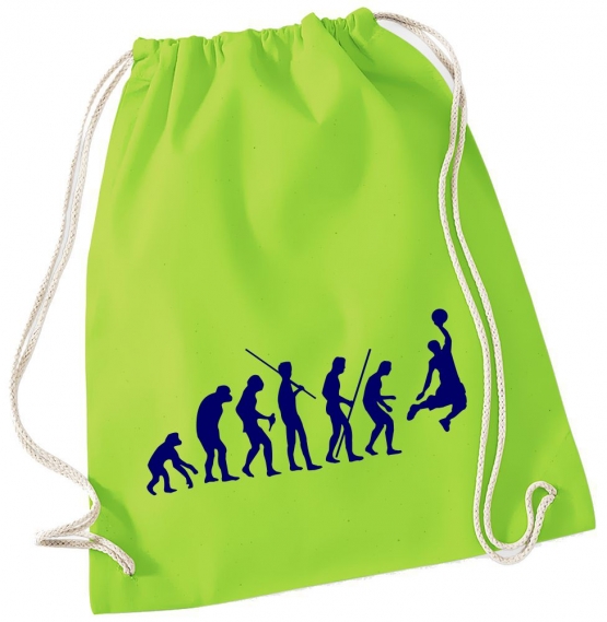 Evolution BASKETBALL ! Gymbag Rucksack Turnbeutel Tasche Backpack für Pausenhof, Schule, Sport, Urlaub