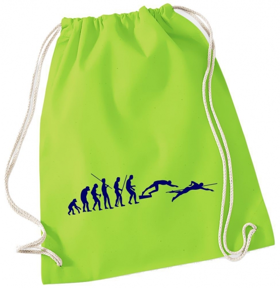 Evolution SCHWIMMEN ! Gymbag Rucksack Turnbeutel Tasche Backpack für Pausenhof, Schule, Sport, Urlaub