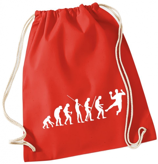 Evolution HANDBALL ! Gymbag Rucksack Turnbeutel Tasche Backpack für Pausenhof, Schule, Sport, Urlaub