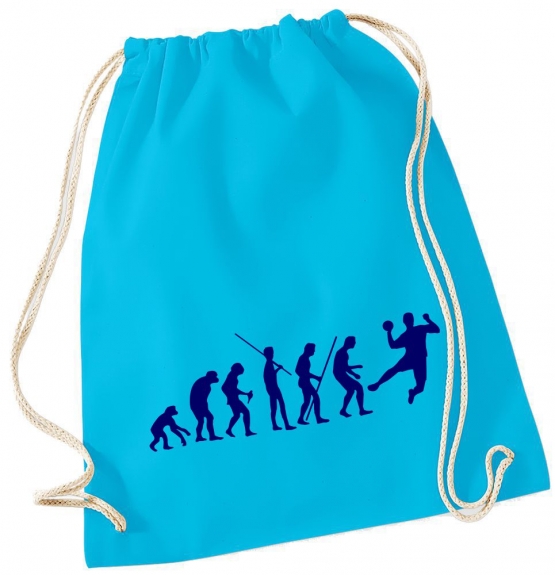 Evolution HANDBALL ! Gymbag Rucksack Turnbeutel Tasche Backpack für Pausenhof, Schule, Sport, Urlaub