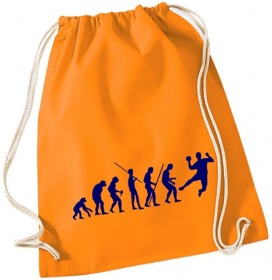 Evolution HANDBALL ! Gymbag Rucksack Turnbeutel Tasche Backpack für Pausenhof, Schule, Sport, Urlaub