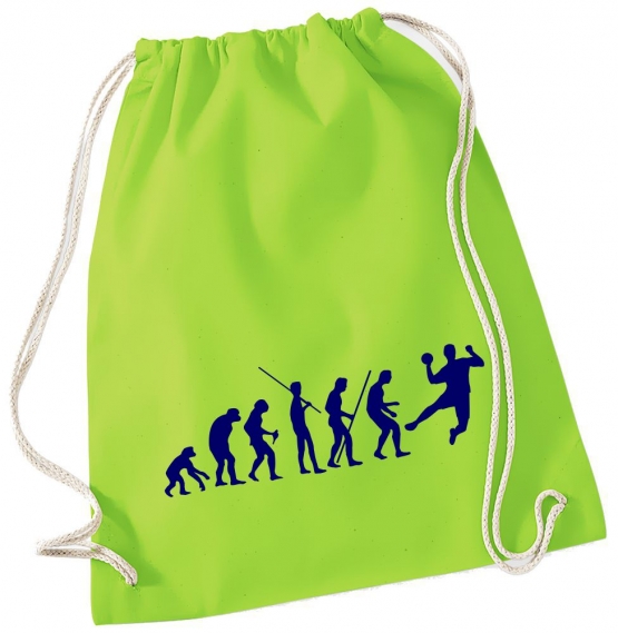 Evolution HANDBALL ! Gymbag Rucksack Turnbeutel Tasche Backpack für Pausenhof, Schule, Sport, Urlaub