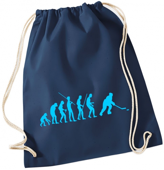 Evolution EISHOCKEY ! Gymbag Rucksack Turnbeutel Tasche Backpack für Pausenhof, Schule, Sport, Urlaub