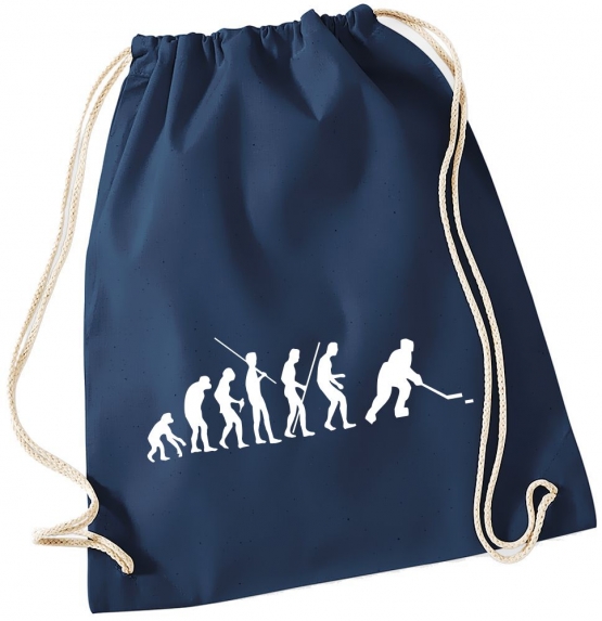 Evolution EISHOCKEY ! Gymbag Rucksack Turnbeutel Tasche Backpack für Pausenhof, Schule, Sport, Urlaub