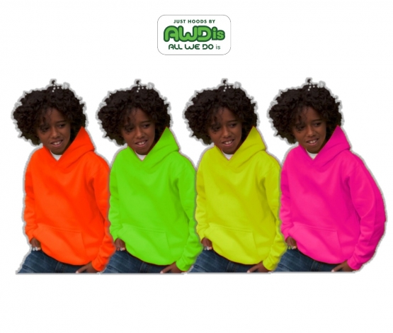 NEON KINDER SPORT HOODIES  Sweatshirt mit Kapuze- Neongelb, Neongrün, Neonpink, Neonorange Kinder Funktionsshirts Trikot für alle Sportarten 3 bis 14 Jahre