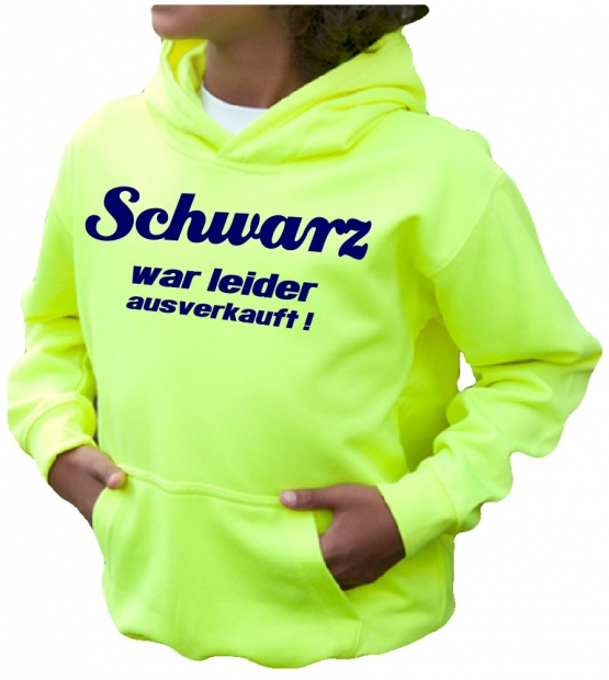 Schwarz war leider ausverkauft ! NEON KINDER SPORT HOODIES  Sweatshirt mit Kapuze- Neongelb, Neongrün, Neonpink, Neonorange Kinder Funktionsshirts Trikot für alle Sportarten 3 bis 14 Jahre