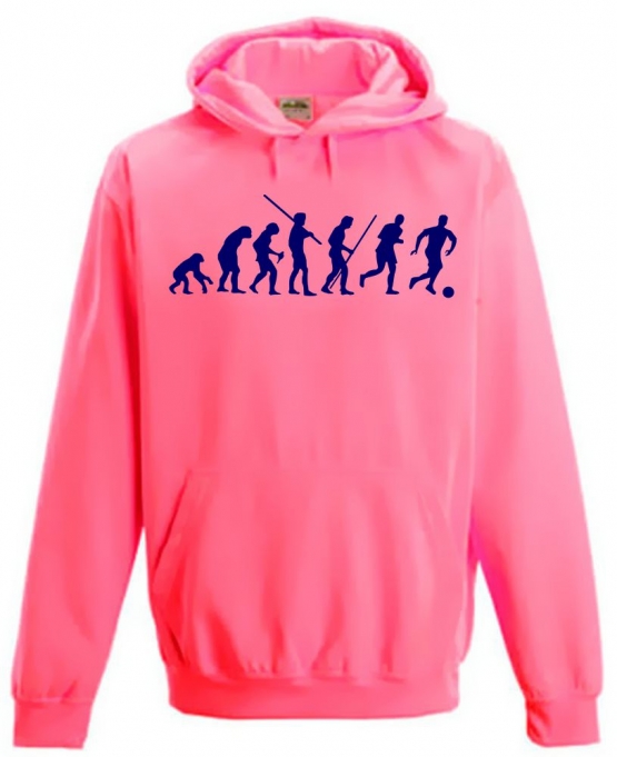 FUSSBALL EVOLUTION ! NEON KINDER SPORT HOODIES  Sweatshirt mit Kapuze- Neongelb, Neongrün, Neonpink, Neonorange Kinder Funktionsshirts Trikot für alle Sportarten 3 bis 14 Jahre