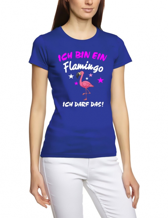 Ich bin ein FLAMINGO - Ich darf das ! Unicorn Damen T-Shirt Gr.S M L XL XXL schenken Birthday Party Feiern