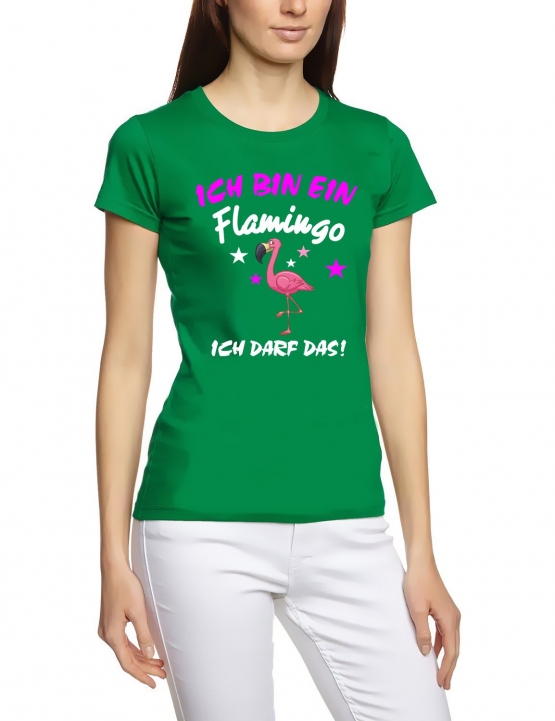 Ich bin ein FLAMINGO - Ich darf das ! Unicorn Damen T-Shirt Gr.S M L XL XXL schenken Birthday Party Feiern