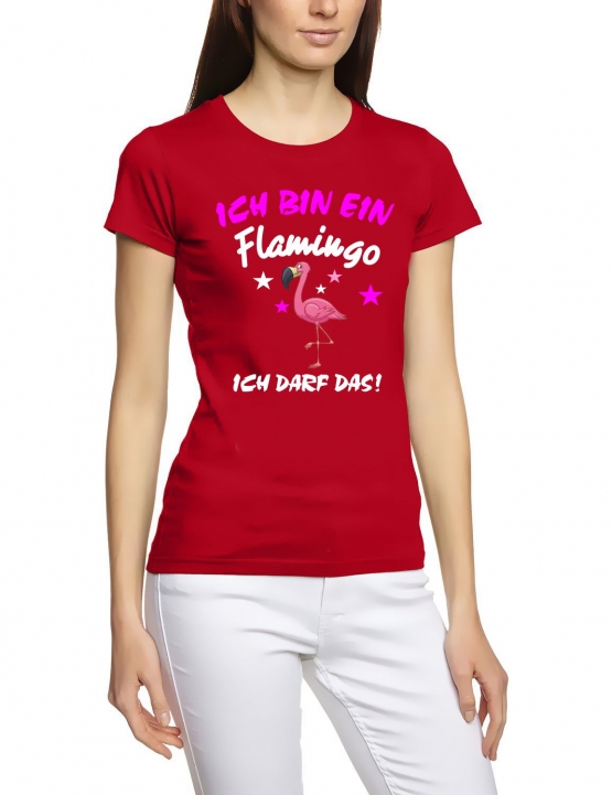 Ich bin ein FLAMINGO - Ich darf das ! Unicorn Damen T-Shirt Gr.S M L XL XXL schenken Birthday Party Feiern