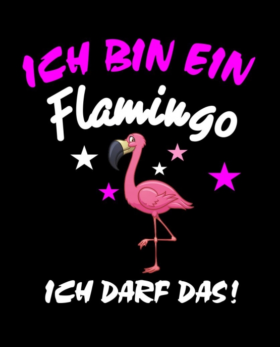 Ich bin ein FLAMINGO - Ich darf das ! Unicorn Damen T-Shirt Gr.S M L XL XXL schenken Birthday Party Feiern