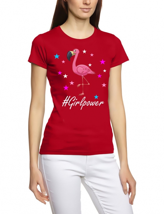 GIRLPOWER Flamingo ! Flamingo Unicorn Damen T-Shirt Gr.S M L XL XXL schenken Birthday Party Feiern