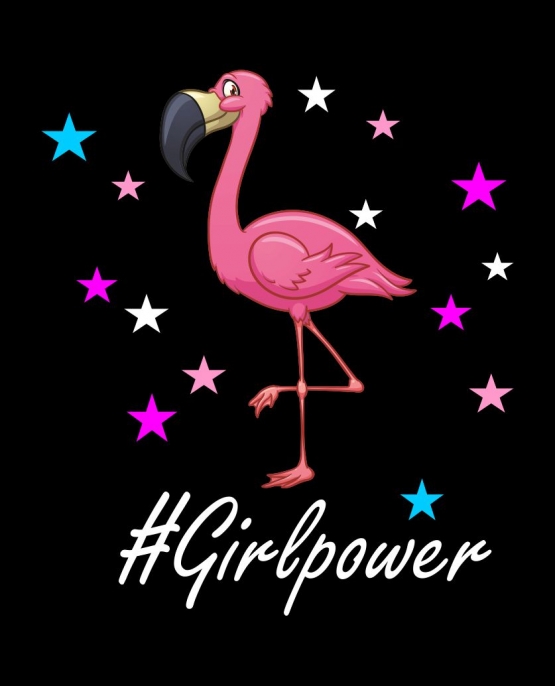 GIRLPOWER Flamingo ! Flamingo Unicorn Damen T-Shirt Gr.S M L XL XXL schenken Birthday Party Feiern