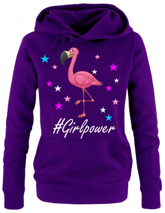 GIRLPOWER Flamingo ! Unicorn Flamingo Damen Hoodie - Sweatshirt mit Kapuze Gr.S M L XL XXL schenken Birthday Party Feiern