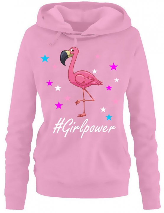 GIRLPOWER Flamingo ! Unicorn Flamingo Damen Hoodie - Sweatshirt mit Kapuze Gr.S M L XL XXL schenken Birthday Party Feiern