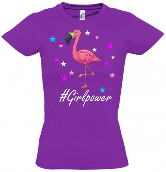 FLAMINGO GIRLPOWER - Kids Gr.116 128 140 152 cm Einschulung, erster Schultag, 1. Klasse, Kindergartenabschieds Shirt