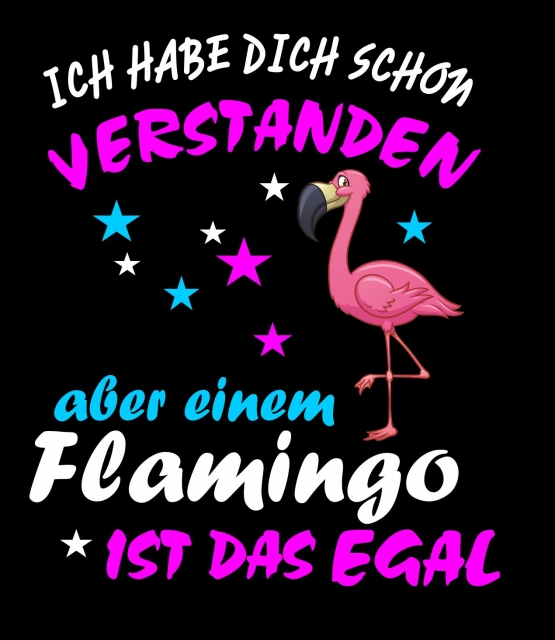 ICH HABE DICH SCHON VERSTANDEN - ABER EINEM FLAMINGO IST DAS EGAL ! Flamingo Unicorn Damen T-Shirt Gr.S M L XL XXL schenken Birthday Party Feiern