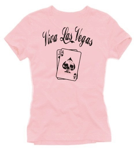 VIVA LAS VEGAS girly POKER  t-shirt pink S M L XL