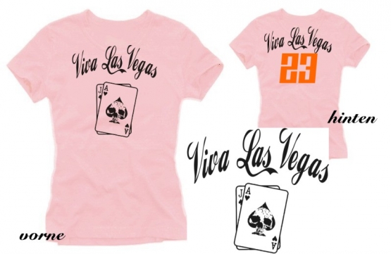 VIVA LAS VEGAS girly POKER  t-shirt pink S M L XL