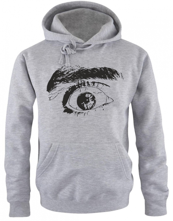 HOODIE Sweatshirt mit Kapuze DAS AUGE !  Horror Schocker Psycho  weiss