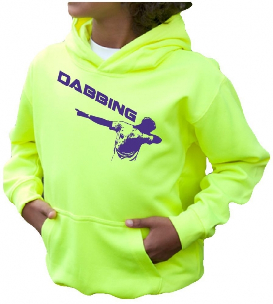 DABBING ! NEON KINDER SPORT HOODIES  Sweatshirt mit Kapuze- Neongelb, Neongrün, Neonpink, Neonorange Kinder Funktionsshirts DABBIN