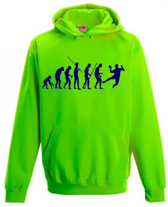 HANDBALL EVOLUTION ! NEON KINDER SPORT HOODIES  Sweatshirt mit Kapuze- Neongelb, Neongrün, Neonpink, Neonorange Kinder Funktionsshirts Trikot für alle Sportarten 3 bis 14 Jahre