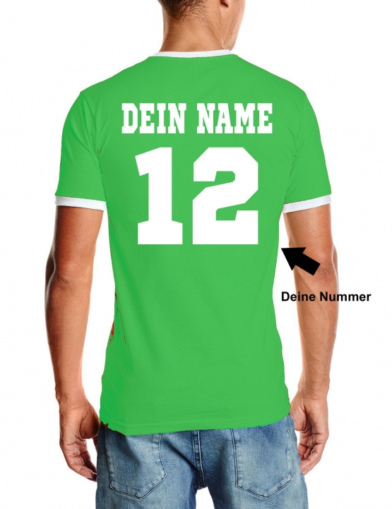 WM 2016 IRELAND T-SHIRT mit Deinem NAMEN + NUMMER ! Fußball Trikot Ringer IRLAND GREEN S M L XL XXL