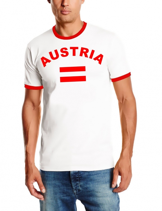 WM 2018 Österreich T-SHIRT mit Deinem NAMEN + NUMMER ! Austria Fußball Trikot Ringer weiß S M L XL XXL