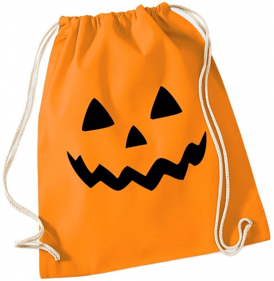 HALLOWEEN Rucksack Turnbeutel mit Kürbis zun Sammeln von Süssigkeiten ! Gymbag Rucksack Turnbeutel Tasche Helloween Kostüm Verkelidung, Schule Sport