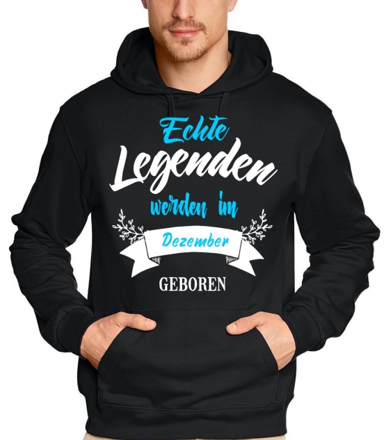 Echte Legenden werden im Januar geboren ! Geburtstag Hoodie Sweatshirt mit Kapuze Gr.S M L XL XXL 3XL 4XL 5XL schenken Birthday Party Feiern