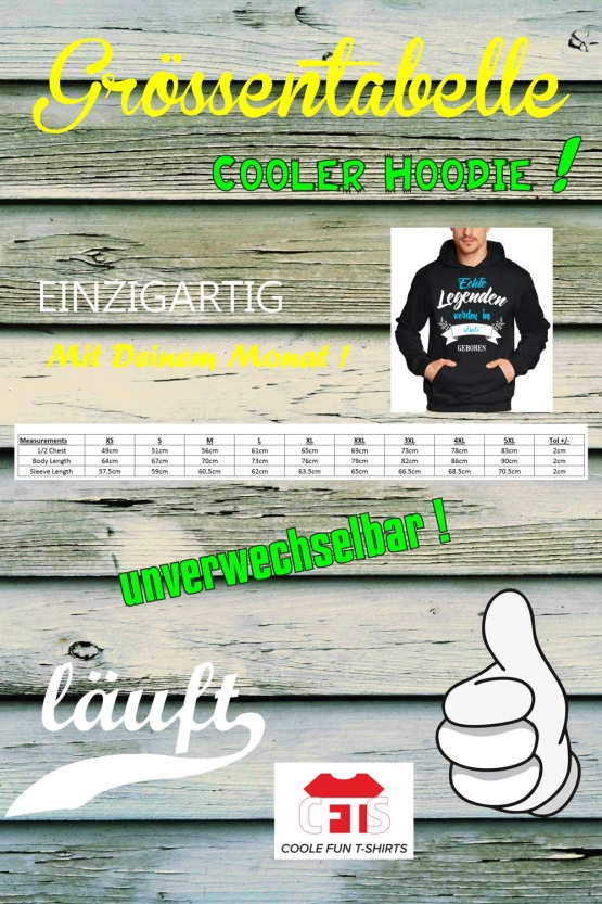 Echte Legenden werden im Januar geboren ! Geburtstag Hoodie Sweatshirt mit Kapuze Gr.S M L XL XXL 3XL 4XL 5XL schenken Birthday Party Feiern