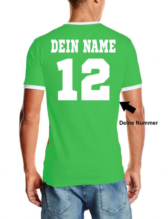 Mexico T-Shirt mit DEINEM NAMEN + NUMMER Ringer Green