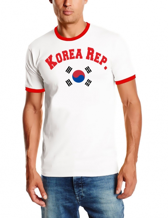 Süd Korea T-Shirt mit DEINEM NAMEN + NUMMER Ringer