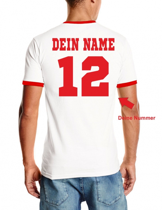 Süd Korea T-Shirt mit DEINEM NAMEN + NUMMER Ringer