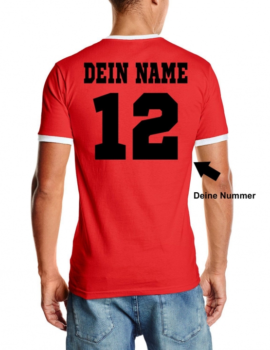 Belgien T-Shirt mit DEINEM NAMEN + NUMMER Ringer