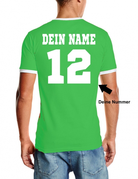 Nigeria Nigerien T-Shirt mit DEINEM NAMEN + NUMMER Ringer green