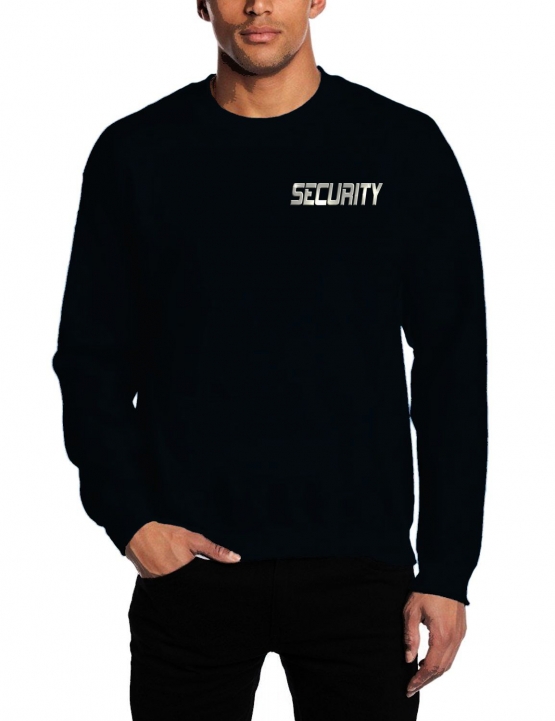 SECURITY - SWEATSHIRT reflektierender Druck vorne + hinten  S M L XL XXL 3XL 4XL 5XL Schwarz