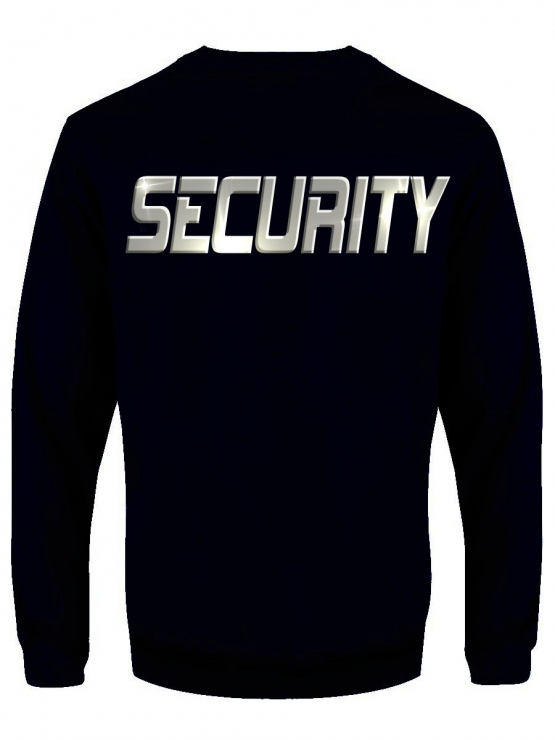 SECURITY - SWEATSHIRT reflektierender Druck vorne + hinten  S M L XL XXL 3XL 4XL 5XL Schwarz