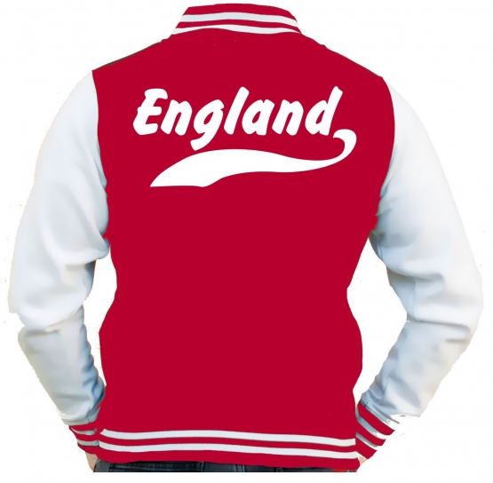 ENGLAND Collegejacke Rot Britannia WM 2018 Fussball XS S M L XL XXL Druck vorne + hinten Erwachsene und Kinder