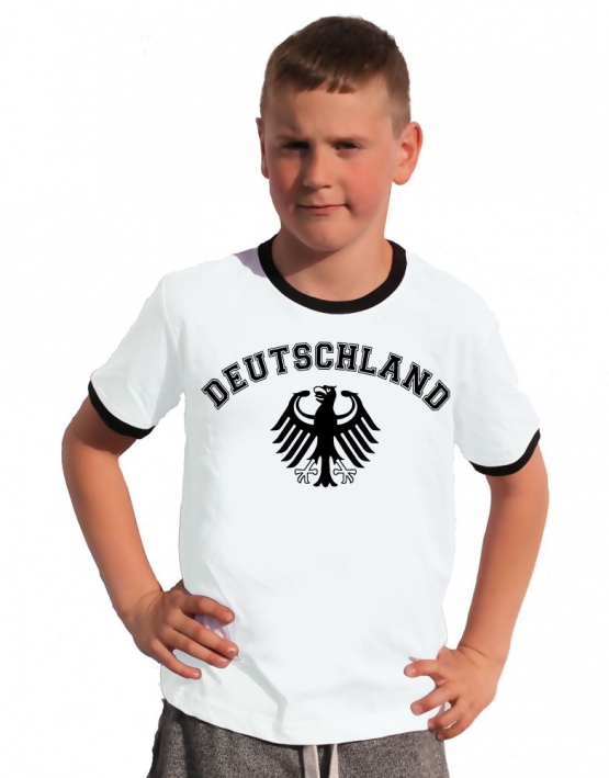 Deutschland Kinder Ringer WM Nationalmannschaft T-Shirt T-SHIRT, schwarz und weiss 128 140 152 164