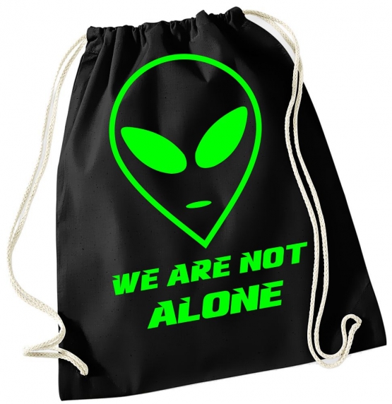 WE ARE NOT ALONE ! ALIEN Gymbag Rucksack Turnbeutel Tasche Backpack für Pausenhof, Schule, Sport, Urlaub