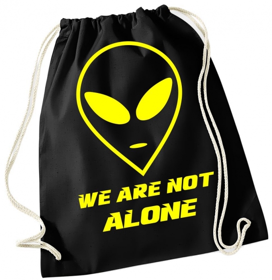 WE ARE NOT ALONE ! ALIEN Gymbag Rucksack Turnbeutel Tasche Backpack für Pausenhof, Schule, Sport, Urlaub