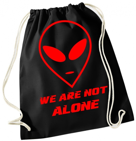 WE ARE NOT ALONE ! ALIEN Gymbag Rucksack Turnbeutel Tasche Backpack für Pausenhof, Schule, Sport, Urlaub